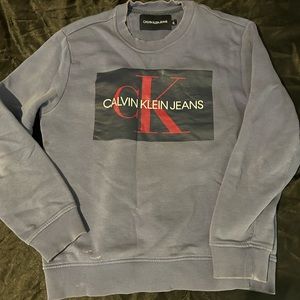 Calvin Klein Jeans Logo Sweatshirt Size M Blue Red 8/10 condition